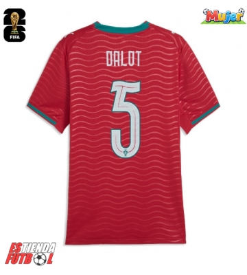 Portugal Diogo Dalot #5 Primera Equipación Mujer Mundial 2026 Manga Corta